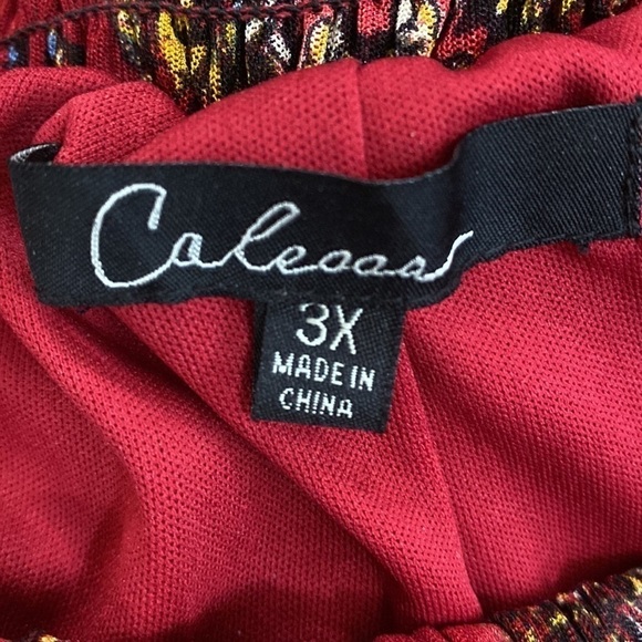 Caleoas red and blue, lined skirt with silver “tinsel” throughout. Size 3X - Picture 9 of 9